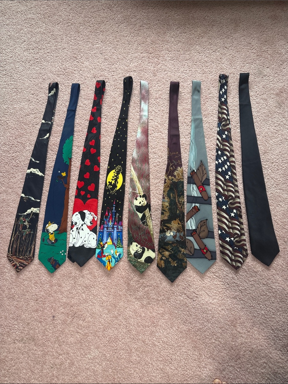 Vintage Men's Novelty Pattern Neckties - Assorted Colors